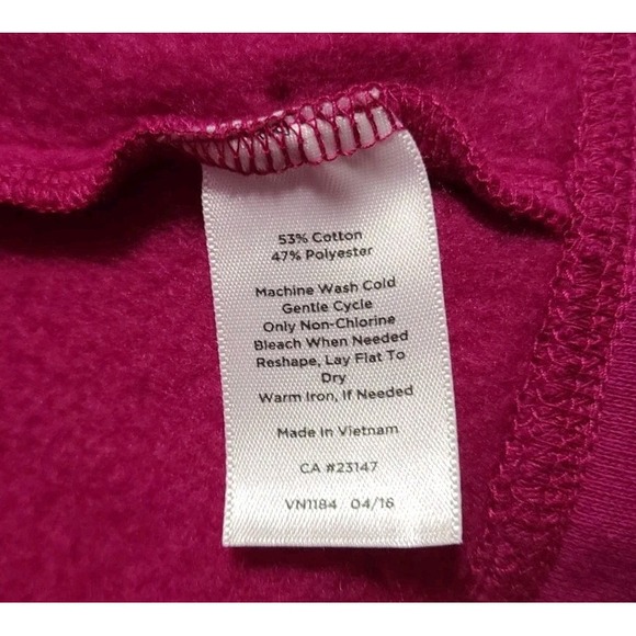 Talbots Petite Asymmetrical Zip Magenta Fleece Funnel Neck Moto Jacket - Picture 5 of 8